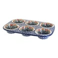 thumbnail image 1 of Blue Rose Polish Pottery Garden Bouquet Muffin Pan, 1 of 2