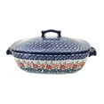 thumbnail image 1 of Blue Rose Polish Pottery Garden Bouquet Roaster with Lid, 1 of 2