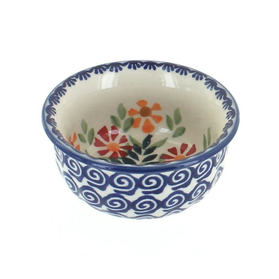 Blue Rose Polish Pottery Garden Bouquet Small Bowl