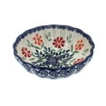 thumbnail image 1 of Blue Rose Polish Pottery Garden Bouquet Small Scallop Bowl, 1 of 2