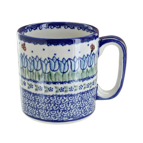 Blue Rose Polish Pottery Garden Tulip Coffee Mug