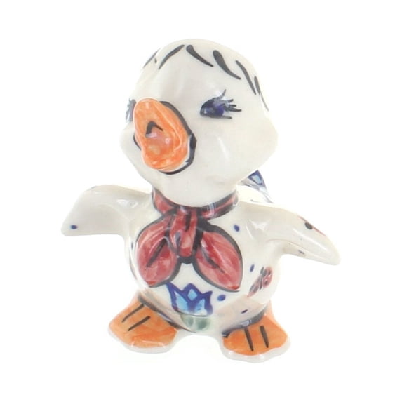 Blue Rose Polish Pottery Garden Tulip Small Duck