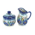 thumbnail image 1 of Blue Rose Polish Pottery Garden of Blue Cream & Sugar Set, 1 of 2