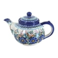 thumbnail image 1 of Blue Rose Polish Pottery Garden of Blue Teapot, 1 of 2