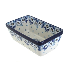 Blue Rose Polish Pottery Georgia Blue Loaf Baker