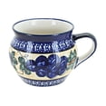 thumbnail image 1 of Blue Rose Polish Pottery Grapes Bell Shaped Mug, 1 of 2