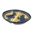 thumbnail image 1 of Blue Rose Polish Pottery Grapes Large Divided Dish with Cobalt Trim, 1 of 2