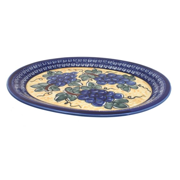 Blue Rose Polish Pottery Grapes Large Serving Platter