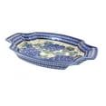thumbnail image 1 of Blue Rose Polish Pottery Grapes Large Serving Tray with Cobalt Trim, 1 of 2