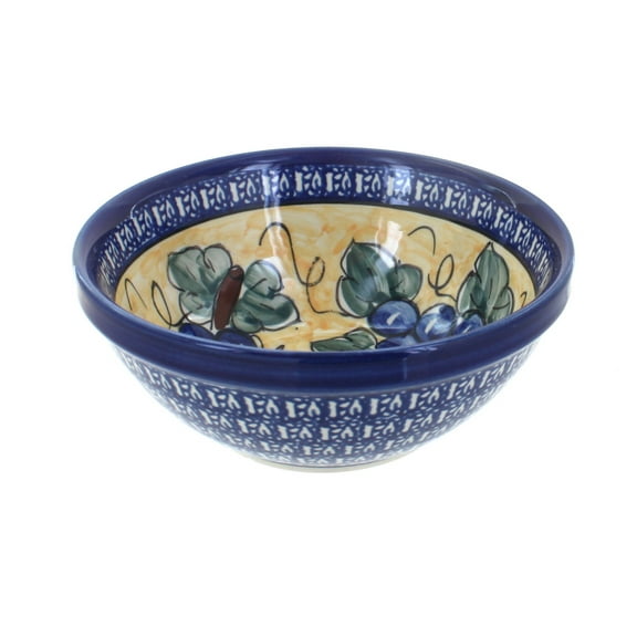 Blue Rose Polish Pottery Grapes Small Serving Bowl