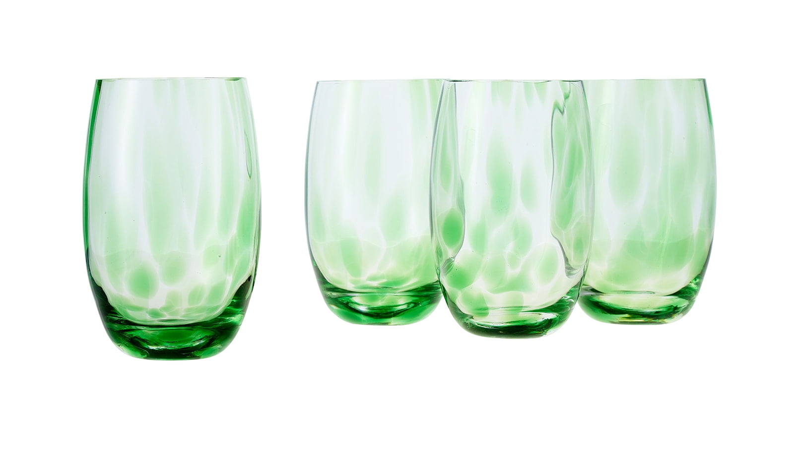 Green Confetti Hand Blown Glass Water Set