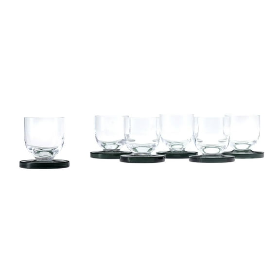 Blue Rose Polish Pottery Grey Bottom Shot Glass - Set of 6