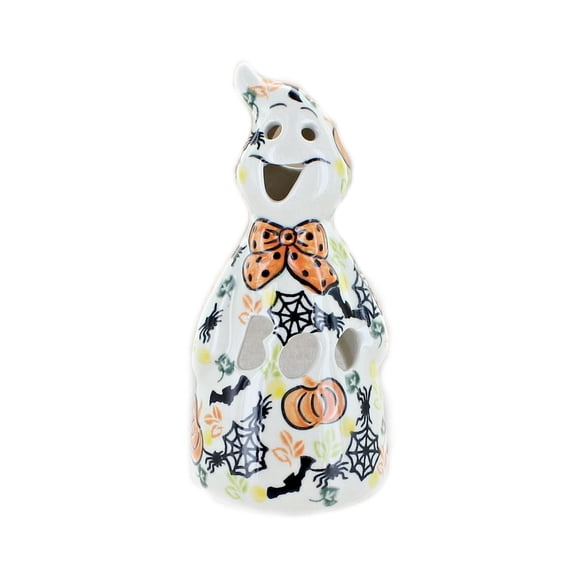 Blue Rose Polish Pottery Hallow's Eve Small Ghost Luminary