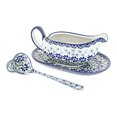 thumbnail image 1 of Blue Rose Polish Pottery Hallsey Gravy Boat & Ladle, 1 of 1