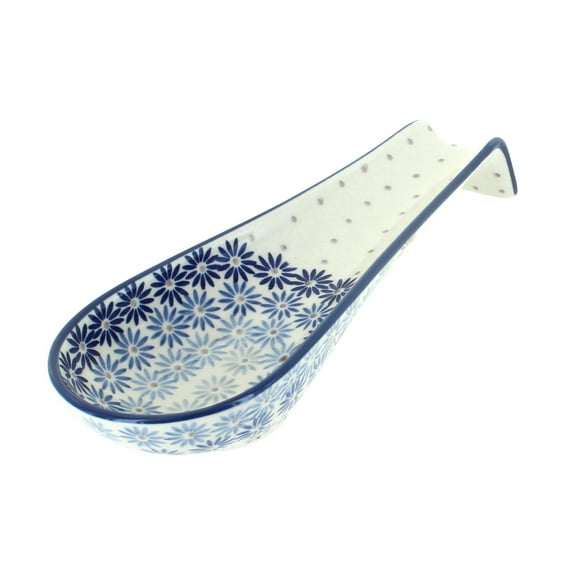 Blue Rose Polish Pottery Harmony Medium Spoon Rest