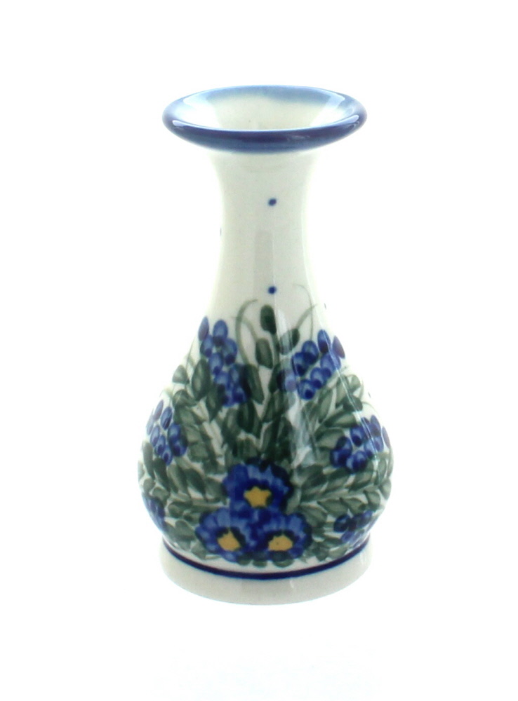 Blue Rose Polish Pottery Hyacinth Bud Vase