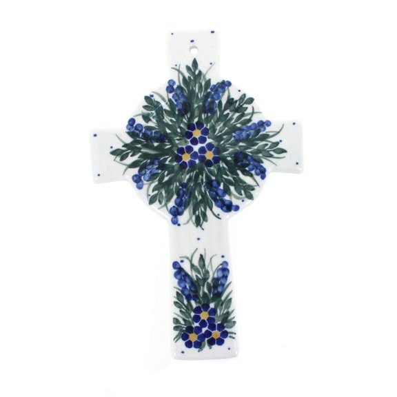 Blue Rose Polish Pottery Hyacinth Cross