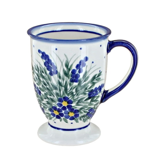 Blue Rose Polish Pottery Hyacinth Pedestal Mug
