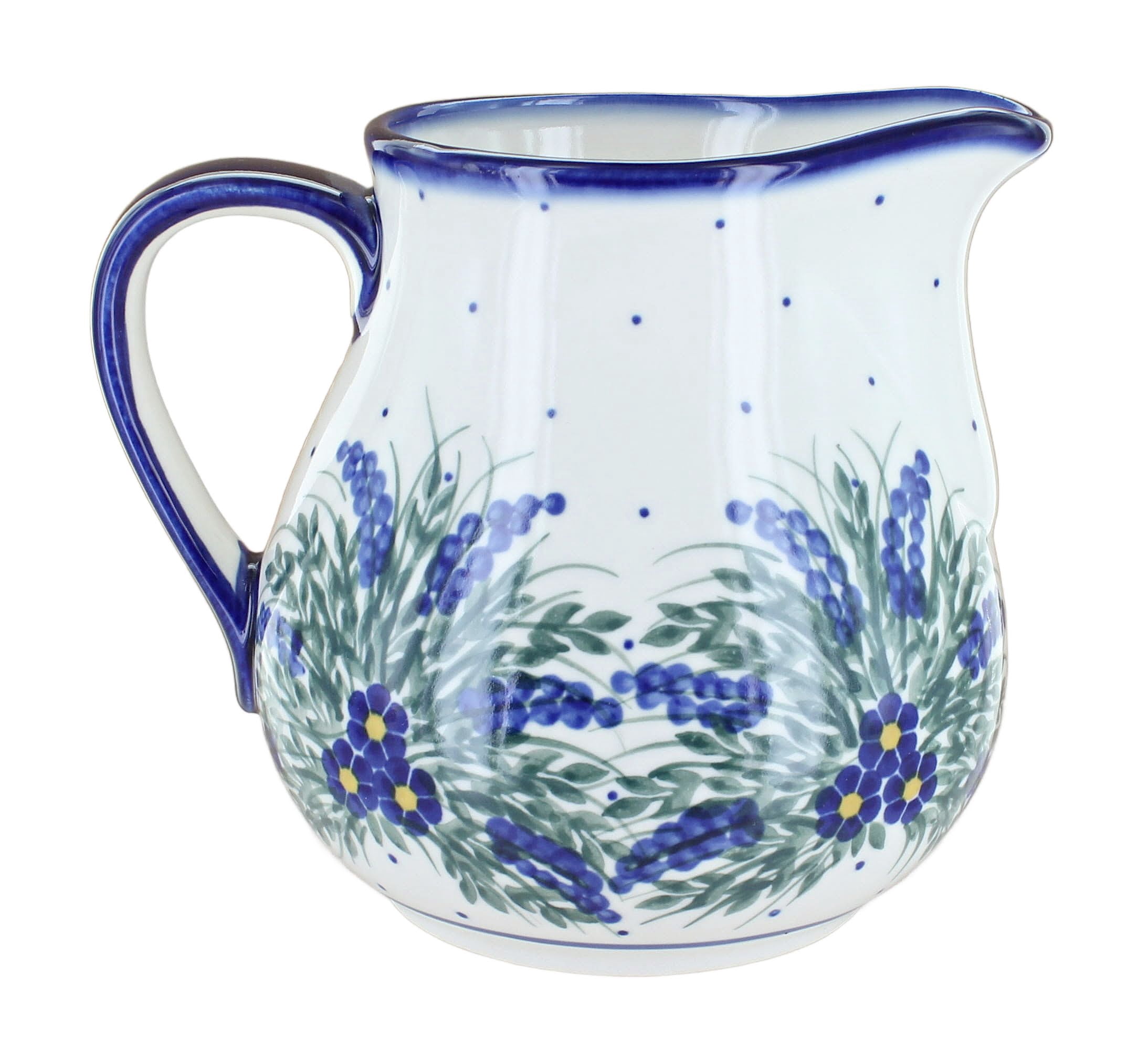Blue Rose Polish Pottery Hyacinth Pitcher