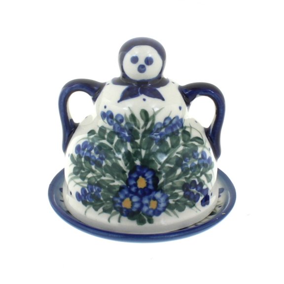 Blue Rose Polish Pottery Hyacinth Small Cheese Lady
