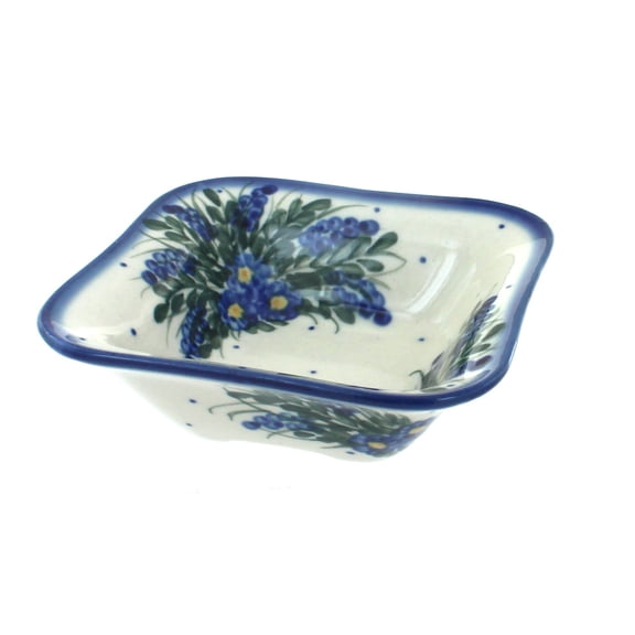 Blue Rose Polish Pottery Hyacinth Square Bowl