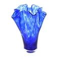 thumbnail image 1 of Blue Rose Polish Pottery Indoor Tabletop Cobalt Confetti Ribbon Vase, 1 of 2