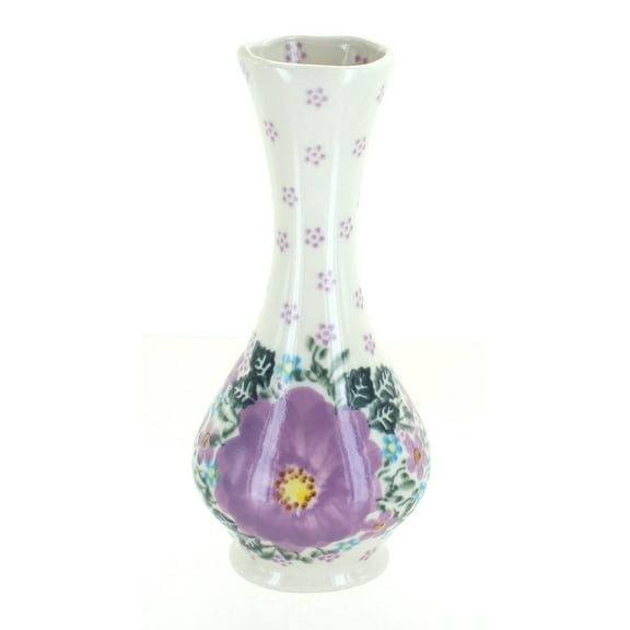 Blue Rose Polish Pottery Indoor Tabletop Lilac Garden Small Bud Vase