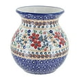 thumbnail image 1 of Blue Rose Polish Pottery Indoor Tabletop Red Daisy Medium Vase, 1 of 1