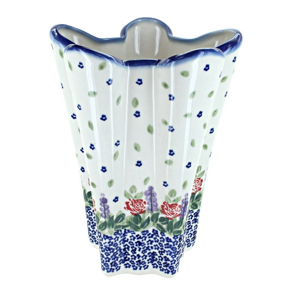 Blue Rose Polish Pottery Indoor Tabletop Roses Are Red Large Vase