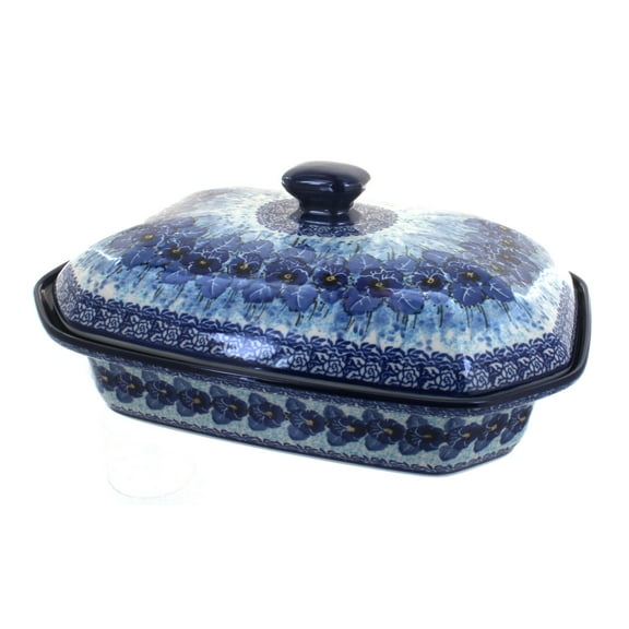 Blue Rose Polish Pottery Joanna Large Covered Baker