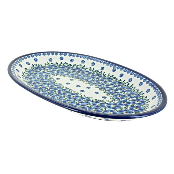 Blue Rose Polish Pottery Kalina Large Oval Platter