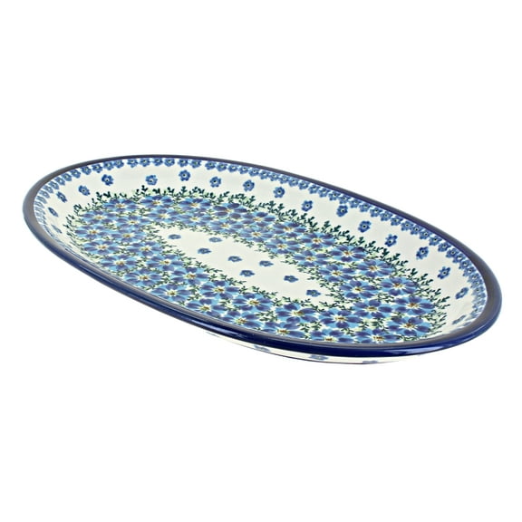 Blue Rose Polish Pottery Kalina Large Oval Platter