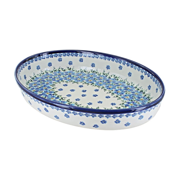 Blue Rose Polish Pottery Kalina Medium Oval Baker