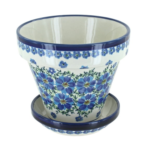 Blue Rose Polish Pottery Kalina Small Flower Pot