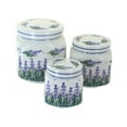 thumbnail image 1 of Blue Rose Polish Pottery Lavender Fields 3 Piece Canister Set, 1 of 2
