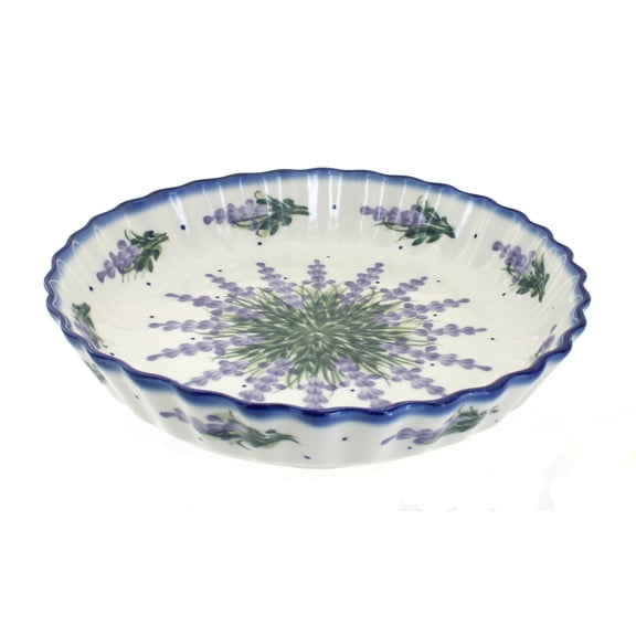 Blue Rose Polish Pottery Lavender Fields Pie Plate