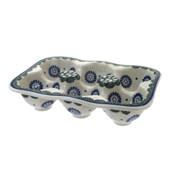 Blue Rose Polish Pottery Maia Egg Tray - 6 Count