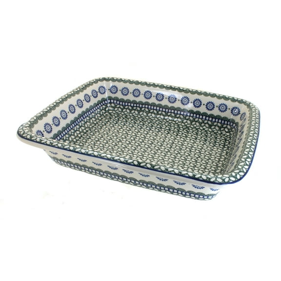 Blue Rose Polish Pottery Maia Large Rectangular Baker