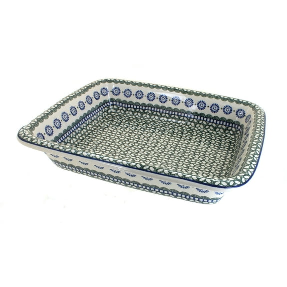 Blue Rose Polish Pottery Maia Large Rectangular Baker