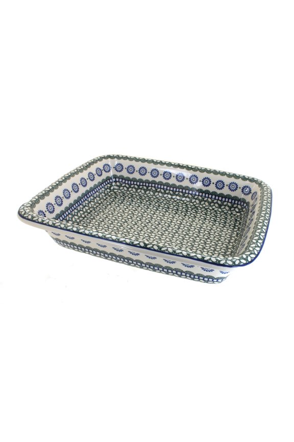 Blue Rose Polish Pottery Maia Large Rectangular Baker