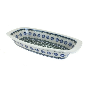 Blue Rose Polish Pottery Maia Long Serving Dish