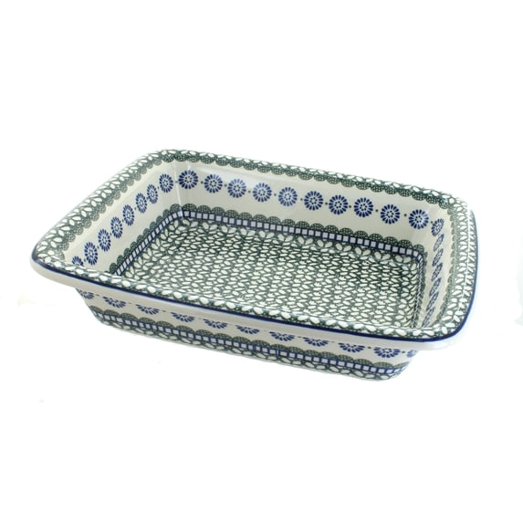 Blue Rose Polish Pottery Maia Medium Rectangular Baker