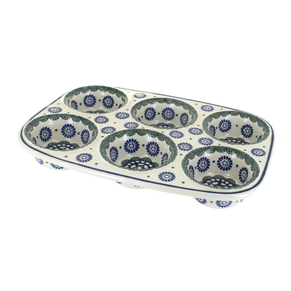 Blue Rose Polish Pottery Maia Muffin Pan