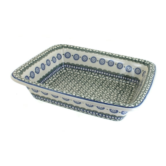Blue Rose Polish Pottery Maia Small Rectangular Baker