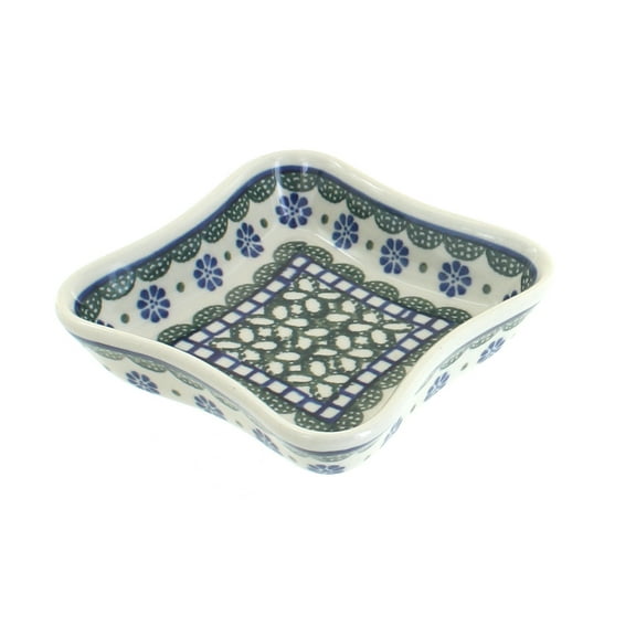 Blue Rose Polish Pottery Maia Small Square Dish