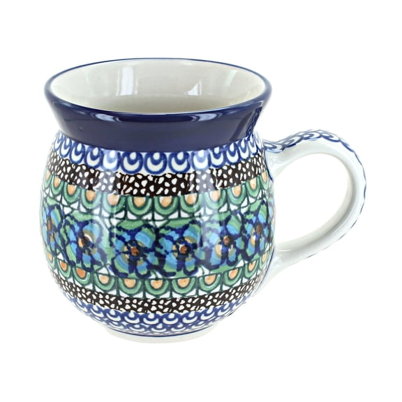 Blue Rose Polish Pottery Mardi Gras Bubble Mug