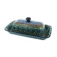 thumbnail image 1 of Blue Rose Polish Pottery Mardi Gras Butter Dish, 1 of 2