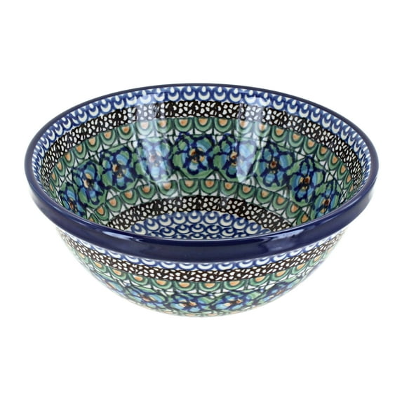 Blue Rose Polish Pottery Mardi Gras Cereal/Soup Bowl