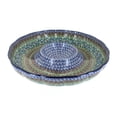 thumbnail image 1 of Blue Rose Polish Pottery Mardi Gras Chip & Dip Bowl, 1 of 2