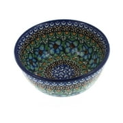 Blue Rose Polish Pottery Mardi Gras Dessert Bowl